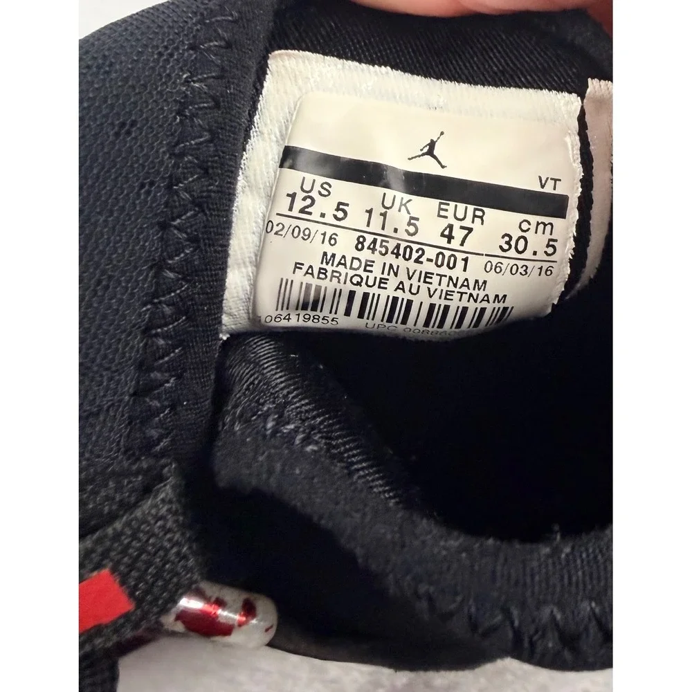 Nike Air Jordan Reveal Black Red Mid Top Sneakers Men's Size 12.5 845402-001